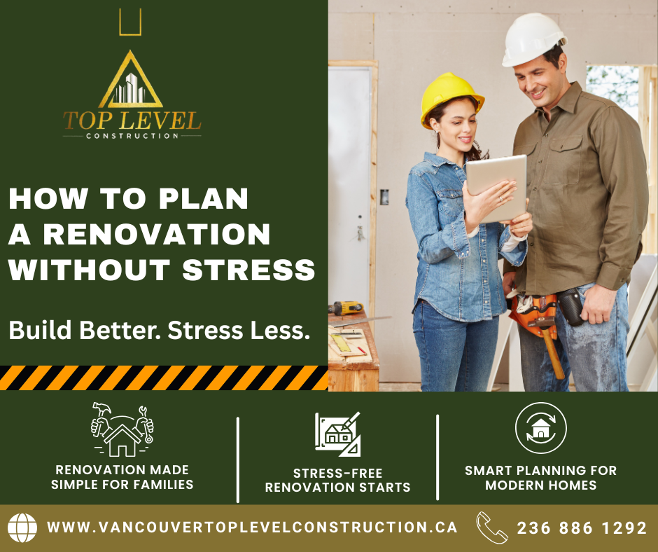 The workspace provides a stress-free home renovation planning workspace in a Vancouver family home, complete with blueprints, material samples, and a renovation timeline.