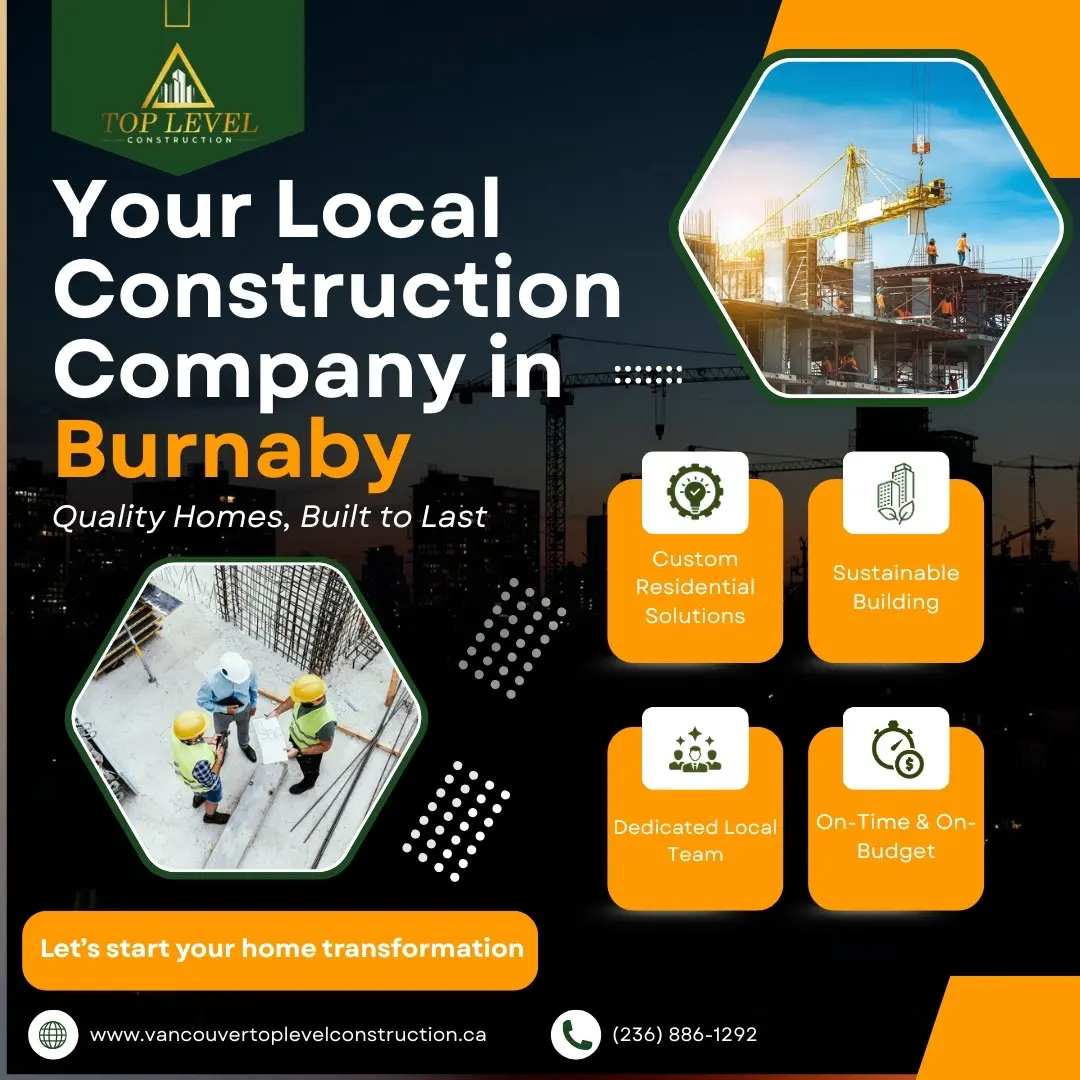 A modern custom-built luxury home featuring wood and glass accents, constructed by a professional construction company in Burnaby.