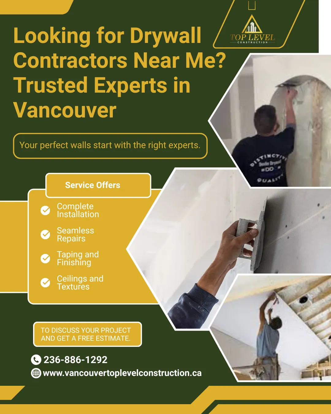 Trusted Drywall Contractors Vancouver for Installation and Repair